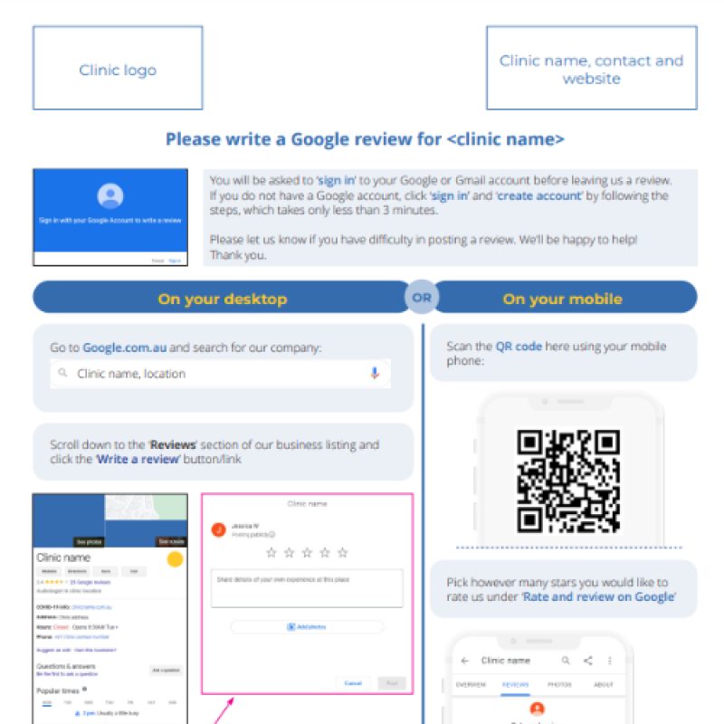 Google reviews A4 sign template_